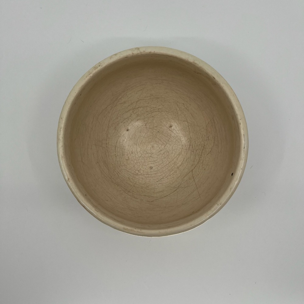 Vintage 1945 McCoy Rustic Pinecone Footed Ceramic Bowl Jardiniere Turquoise - Picture 6 of 12